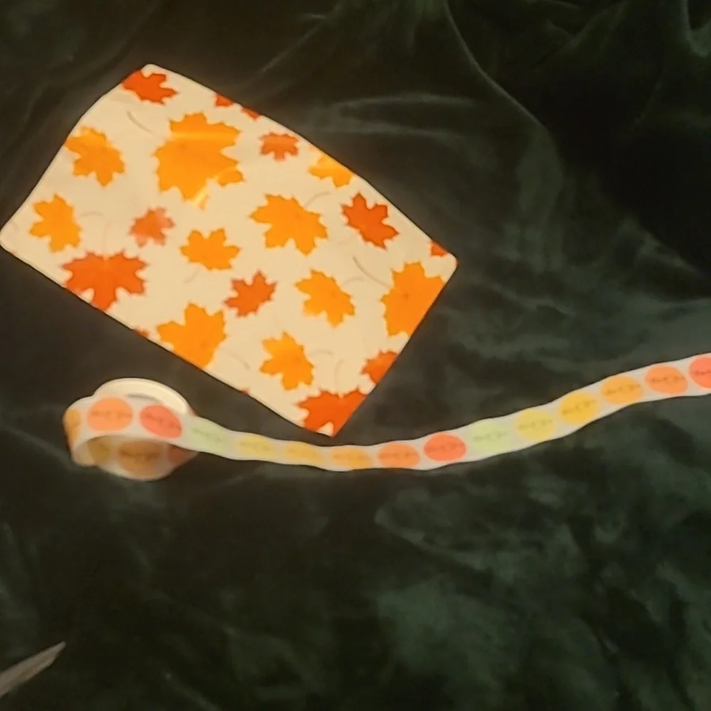 100 Ct  Autumn Leaf Party Thank You Stickers